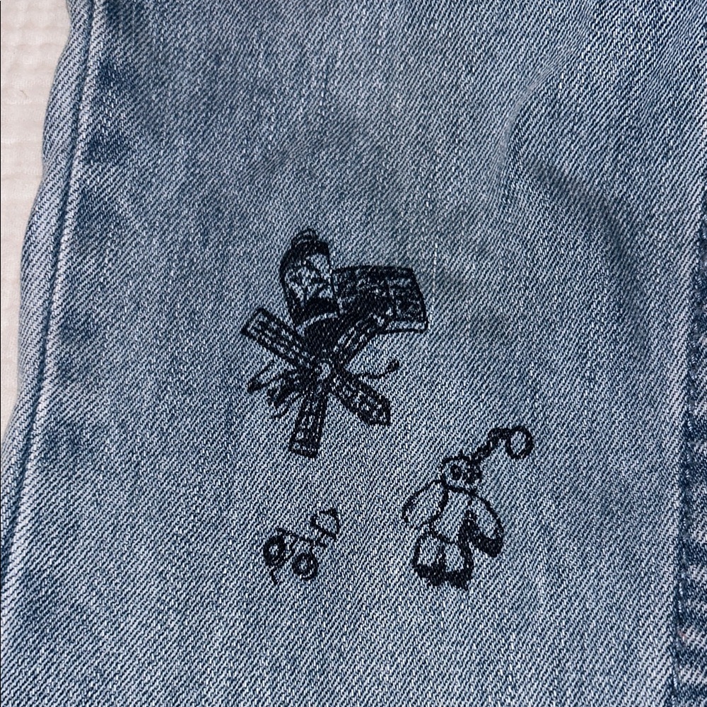 PacSun Mens Graffiti Jeans Black Graphics 31 x 32 Comfort Stretch Skinny Skater - Picture 12 of 14